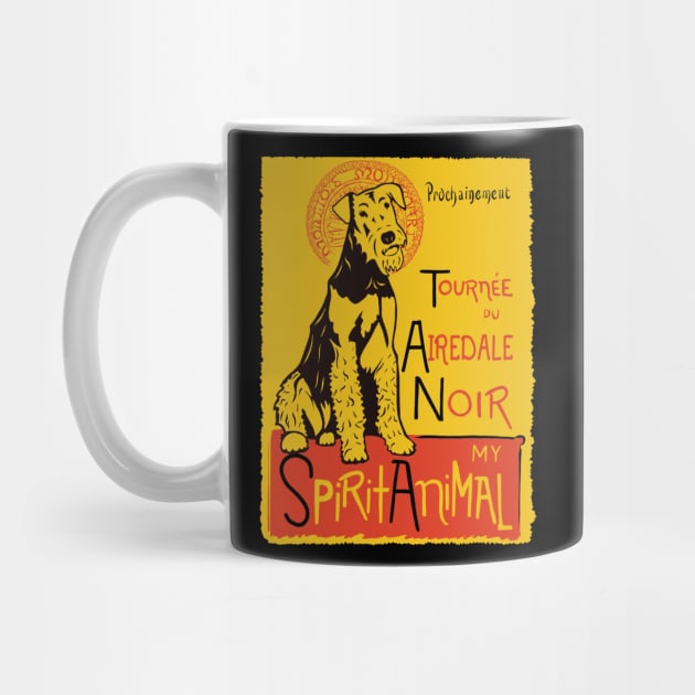 Funny Airedale Terrier Cute Dog Chat Noir Mashup Art by Get Hopped Apparel